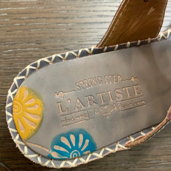 Spring Step L’Artiste gray leather toe loop sandal Size 38 /8.5 - Picture 10 of 17